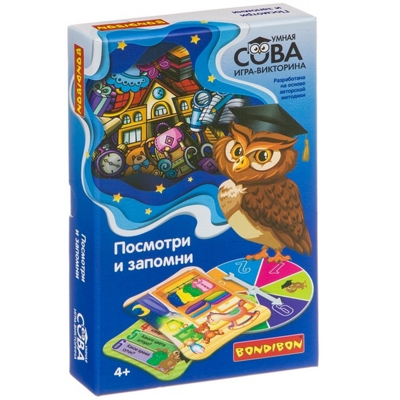 Фото Игра-викторина Bondibon Умная Сова - Посмотри и запомни