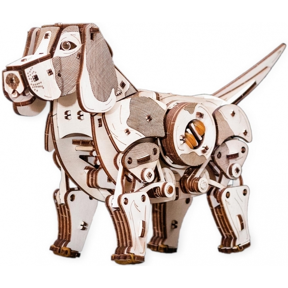 Фото Конструктор деревянный 3D EWA Механический щенок Puppy