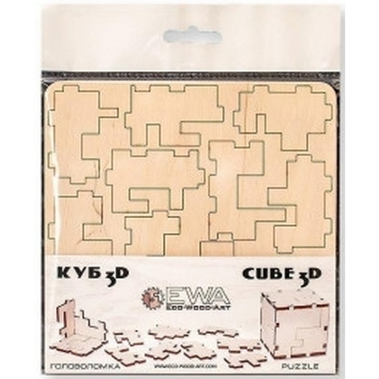 Фото Деревянный конструктор-головоломка EWA Cube 3D puzzle