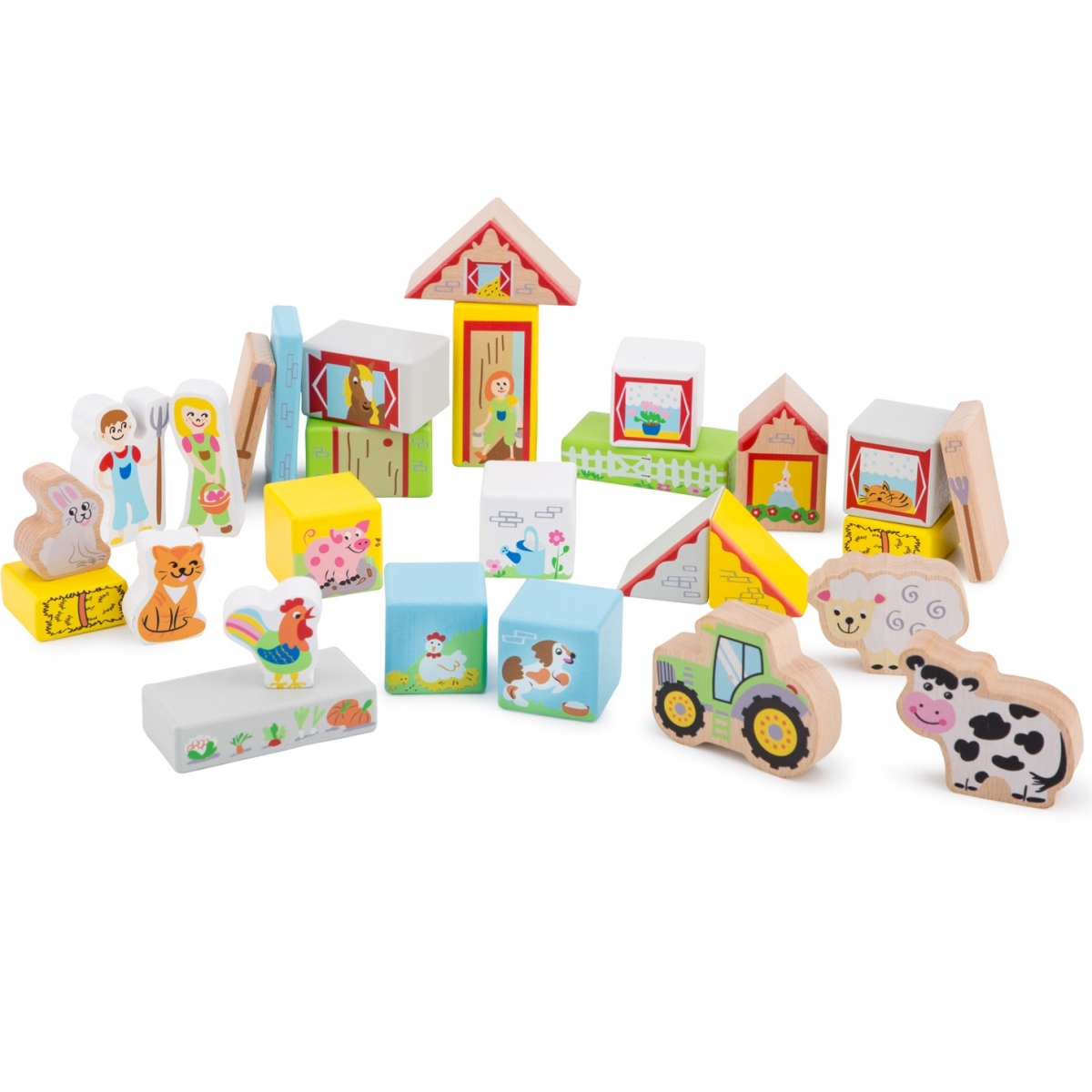Фото Кубики деревянные New Classic Toys Ферма