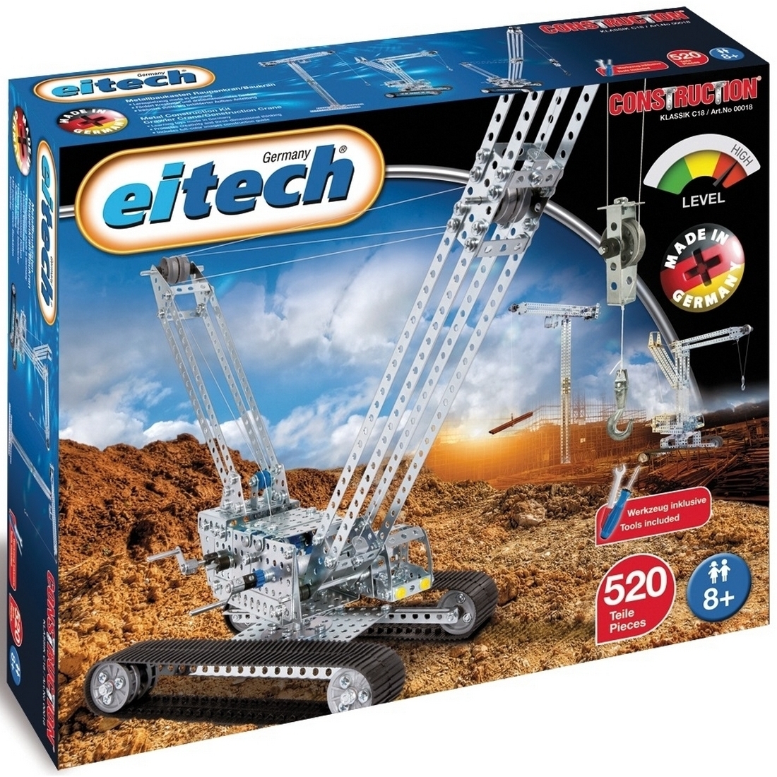 Фото Металлический конструктор EiTech Подъемный кран - 520 деталей