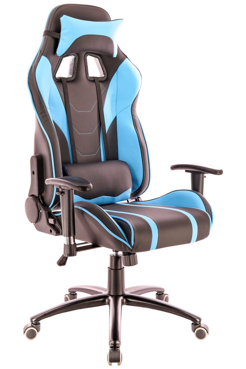 Фото Кресло геймерское Everprof Lotus S16 экокожа - черно-голубое