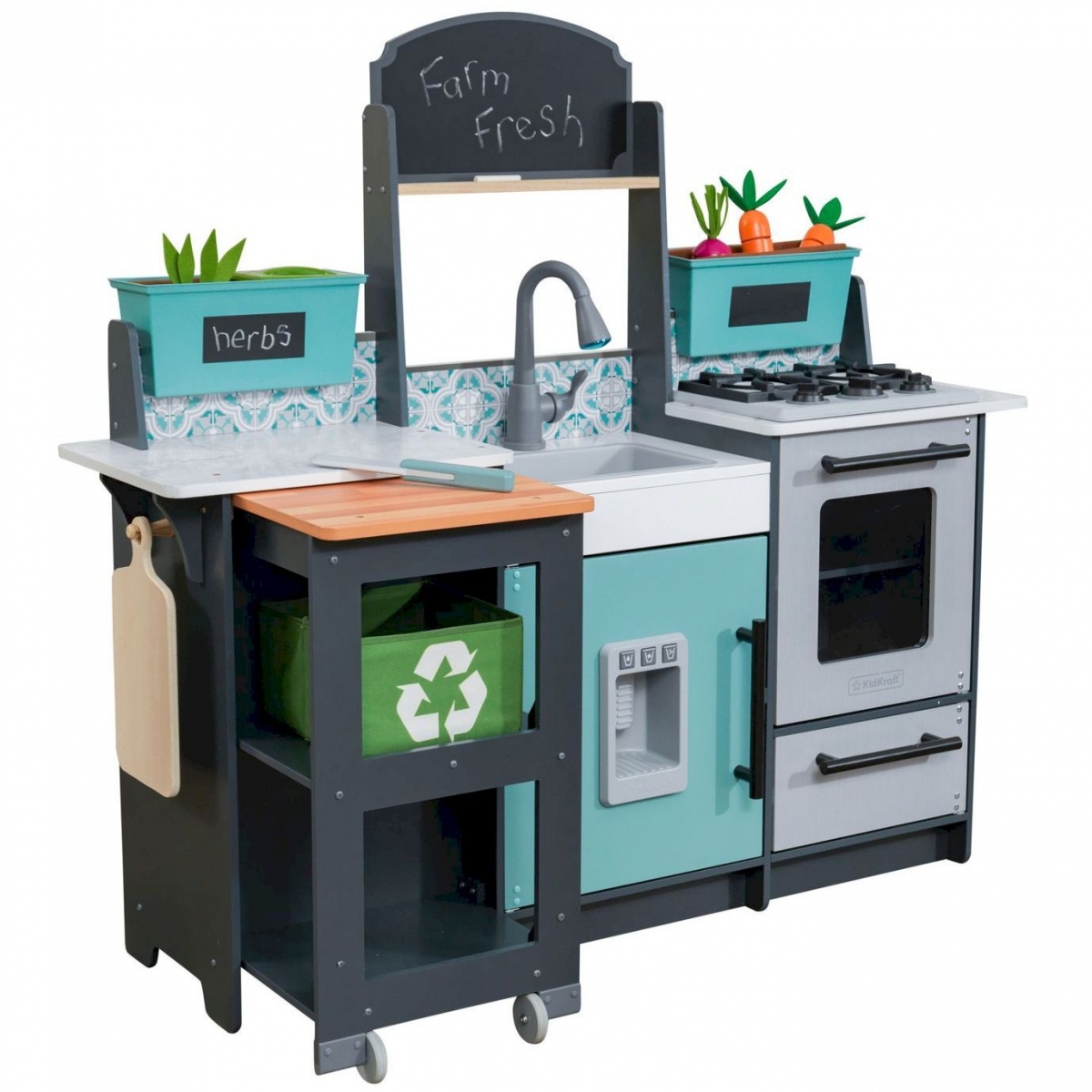 Фото Детская интерактивная кухня KidKraft Садовый гурман - серый