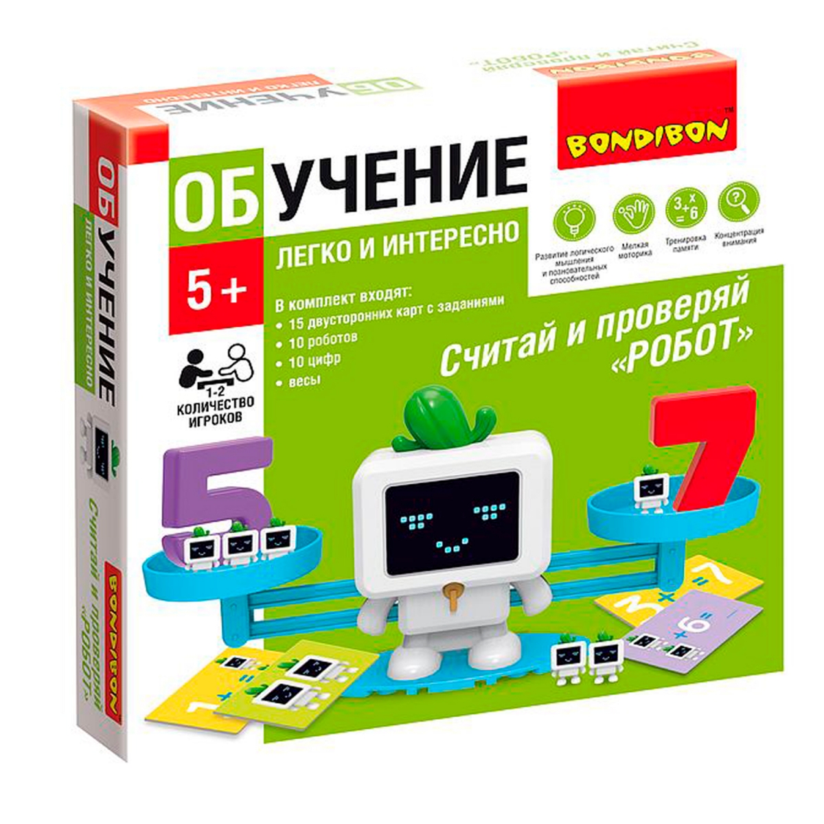 Фото Настольная игра Bondibon Считай и Проверяй - Робот