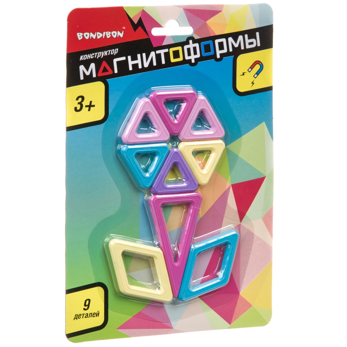 Фото Магнитный конструктор Bondibon Магнитоформы Цветок - 9 деталей