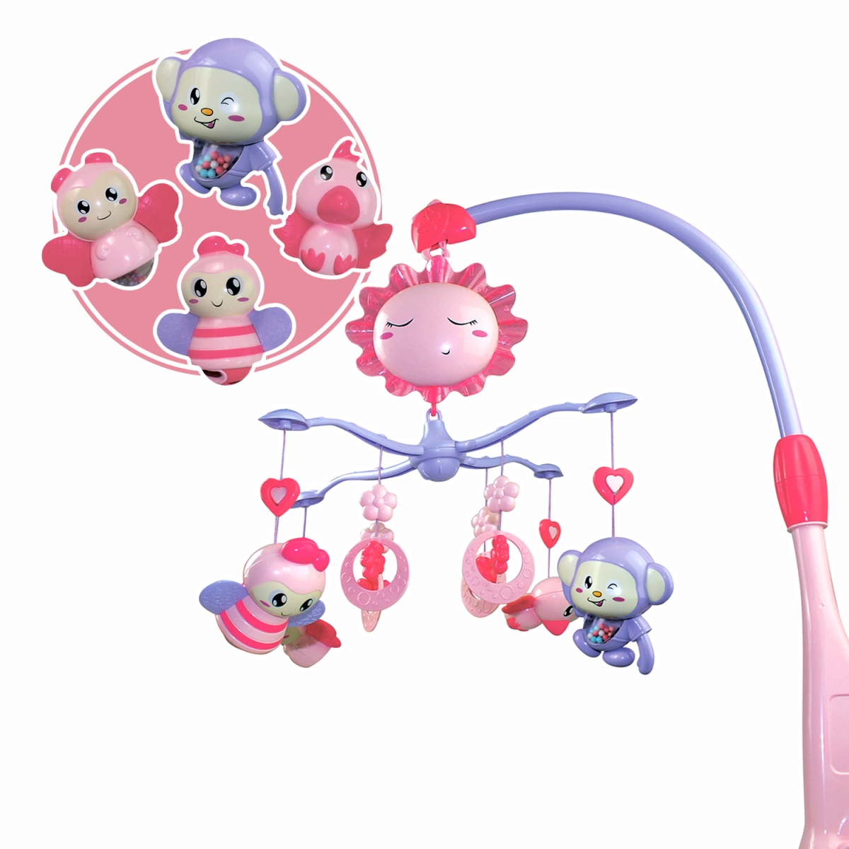 Фото Музыкальный мобиль Bondibon Baby You Солнышко - розовый