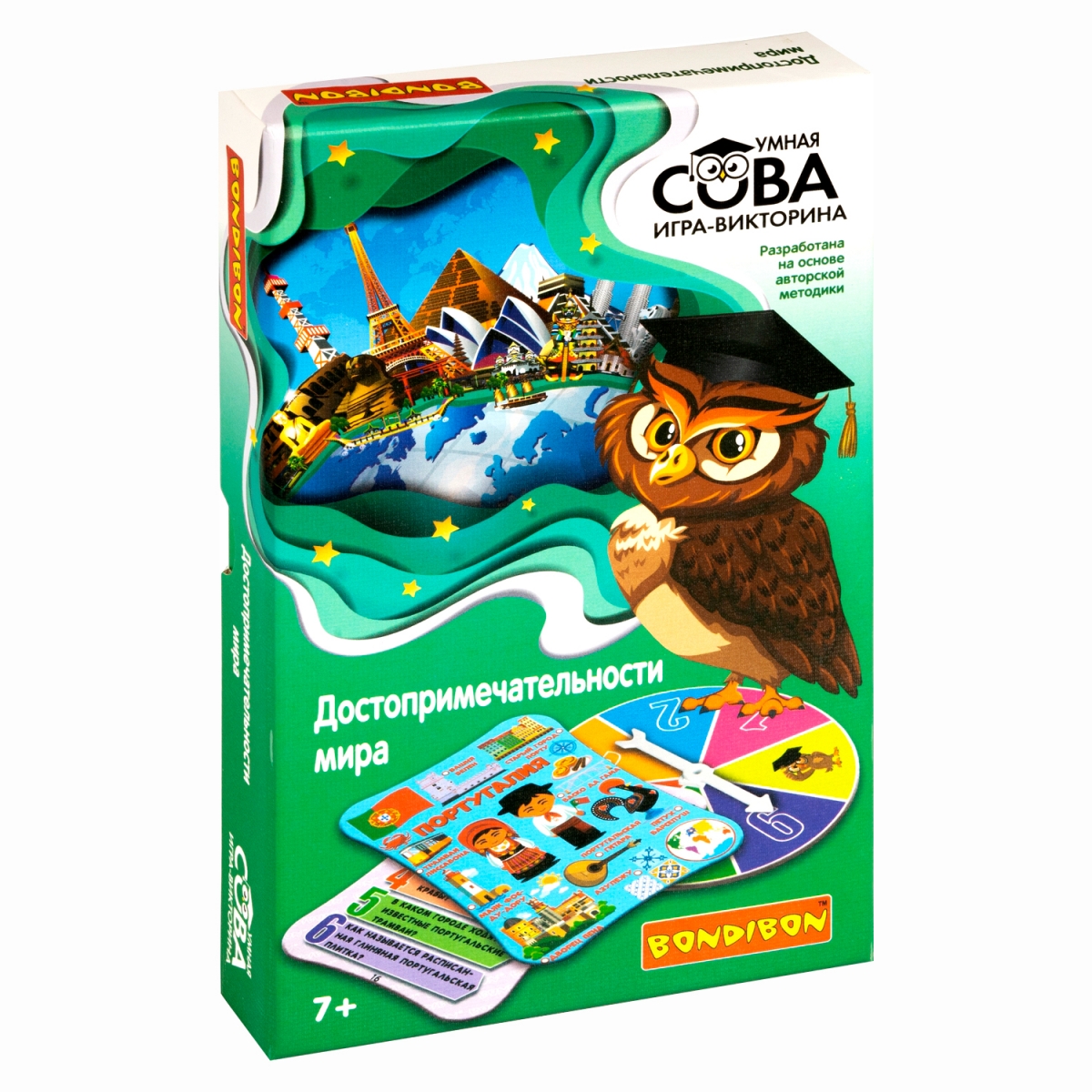 Фото Игра-викторина Bondibon Умная Сова - Достопримечательности мира