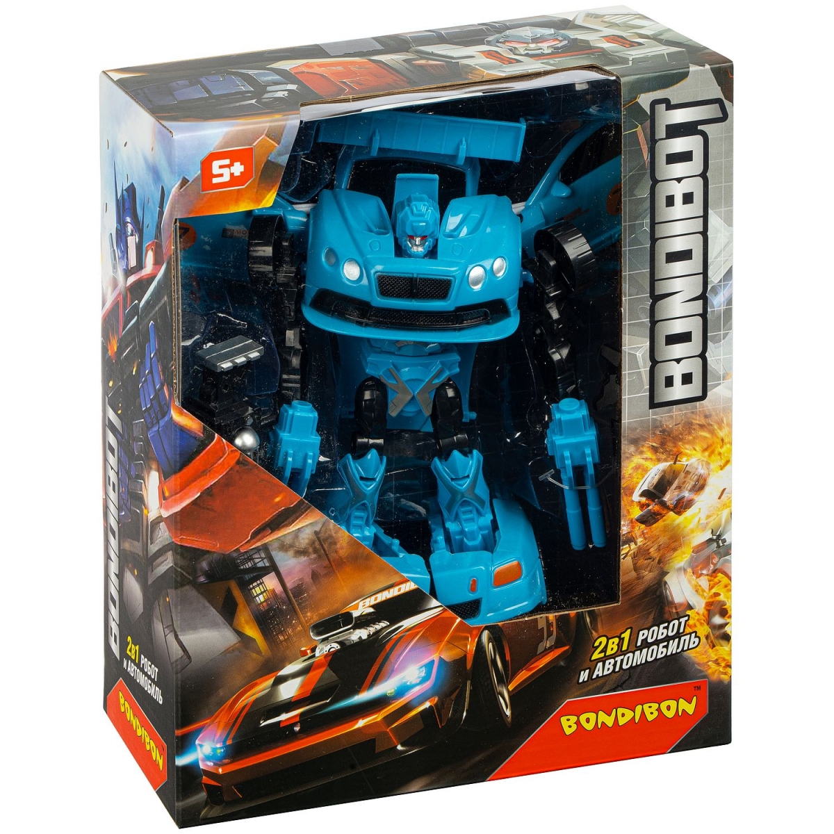 Фото Трансформер Bondibon Bondibot - Робот-гоночный автомобиль (синий)