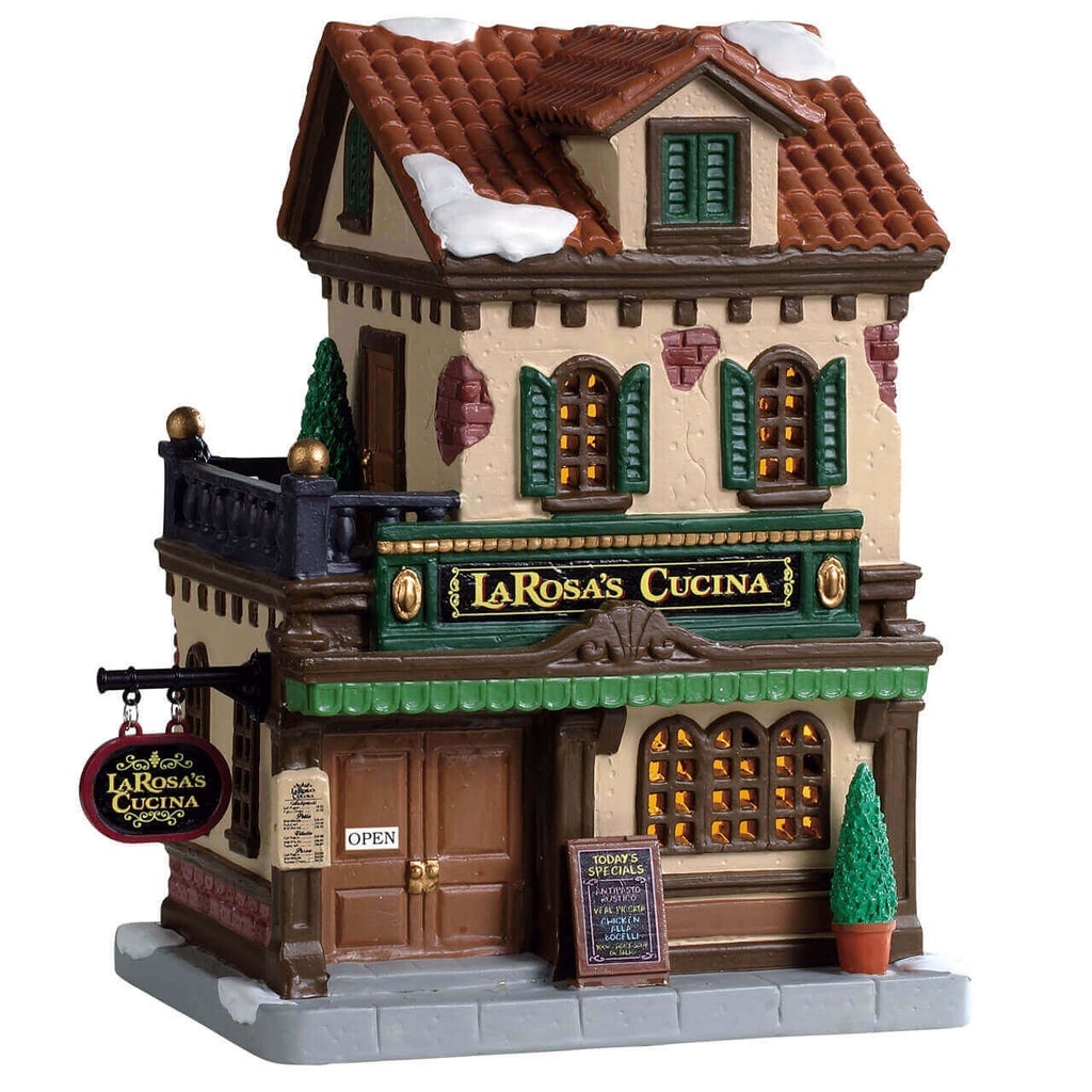Фото Новогодний домик со светом Lemax Итальянское кафе LaRosas Cucina