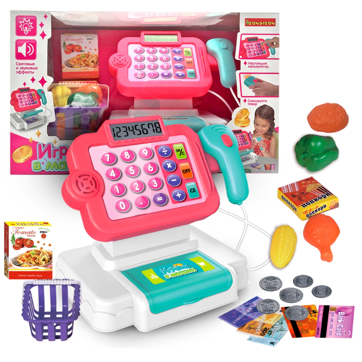 Фото Игровой набор Bondibon Играем в магазин - 21 предмет