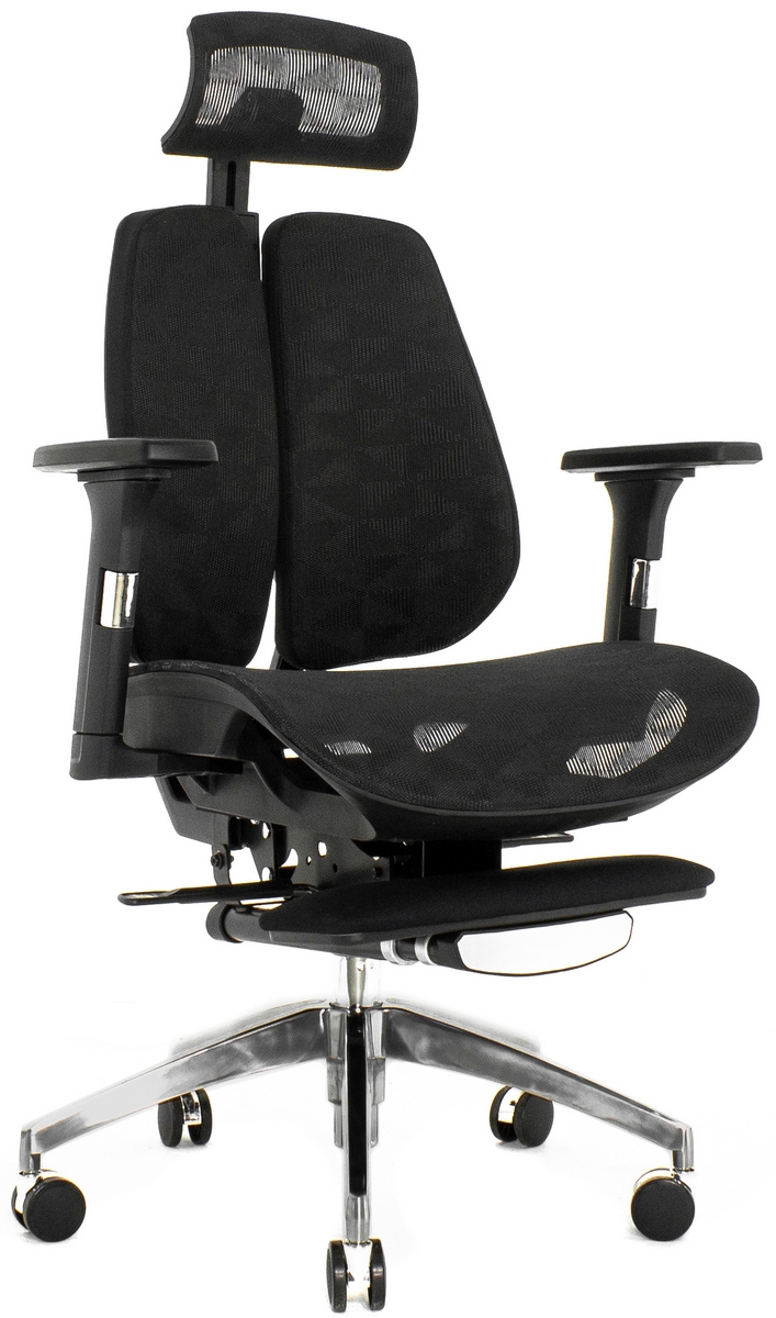 Фото Ортопедическое офисное кресло с подножкой Falto Orto Bionic Combi Footrest AMS-158A - черное