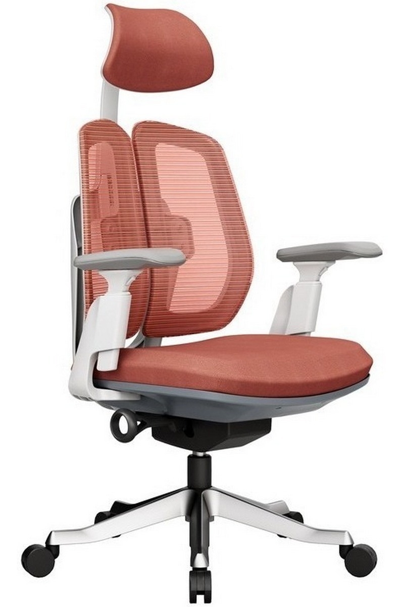 Фото Ортопедическое офисное кресло Falto Orto Bionic A92W MESH (каркас светлый, сетка-ткань коралловая)