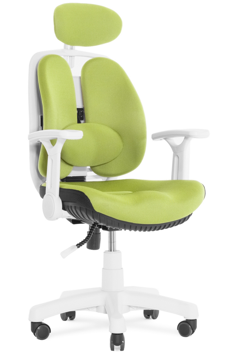 Фото Ортопедическое офисное кресло Falto Synif Inno Health SY-1264 W (зеленое, каркас белый)