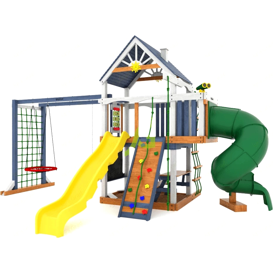 Фото Детская игровая площадка IgraGrad Premium Шато с трубой (дерево) модель 1