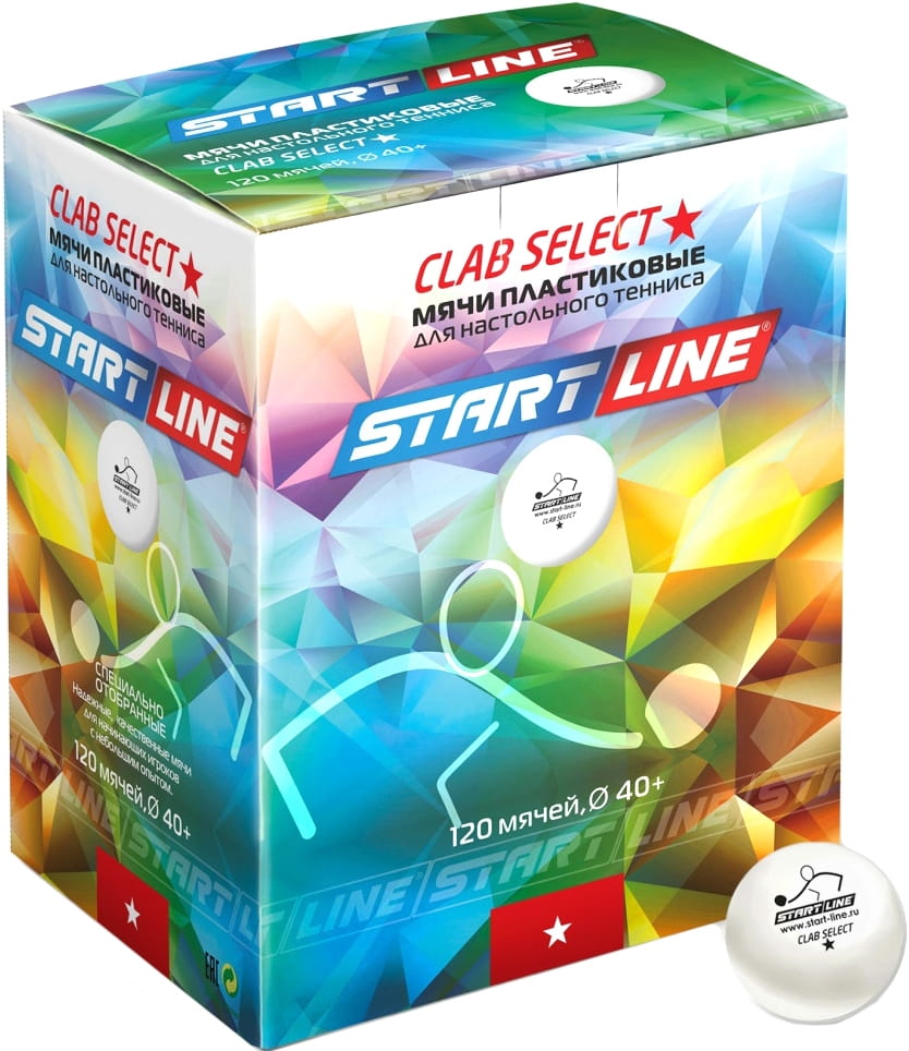 Фото Мячи для настольного тенниса Start Line Club Select 1 - белые (120 штук)