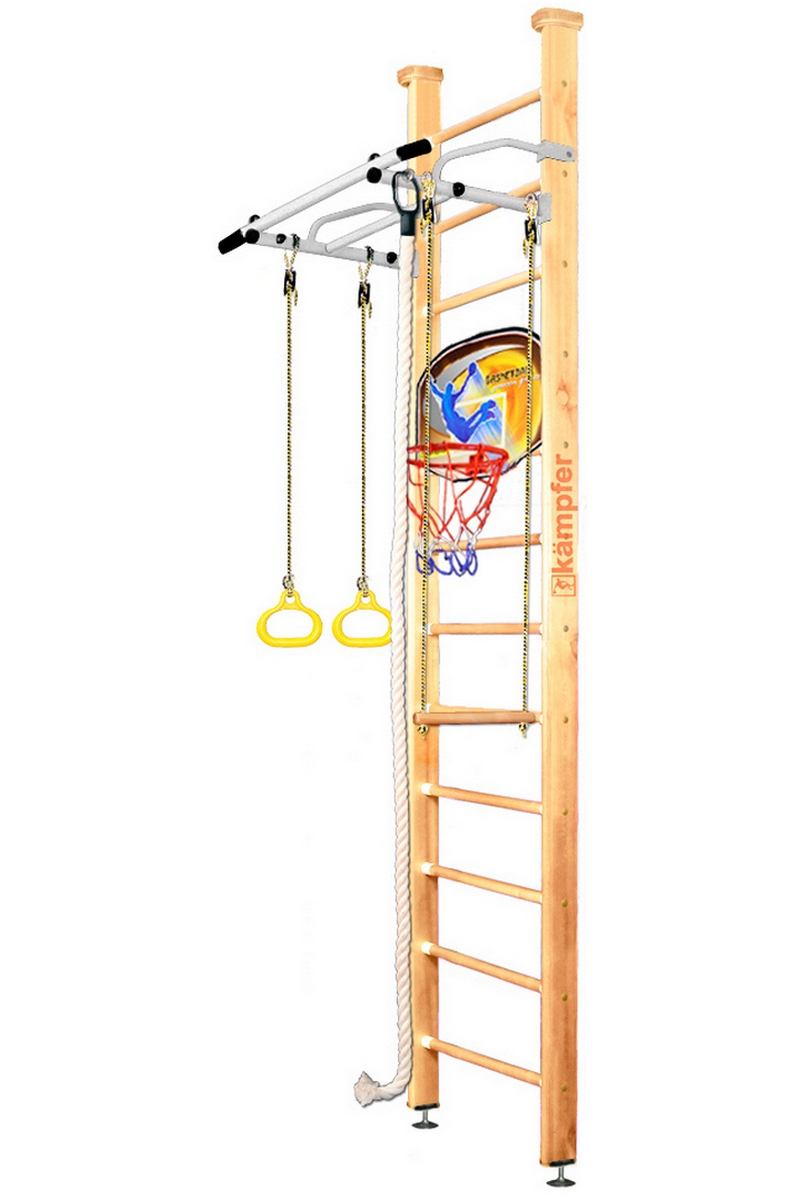 Фото Домашний спортивный комплекс Kampfer Helena Ceiling Basketball Shield - натуральный, белый антик (3 м)