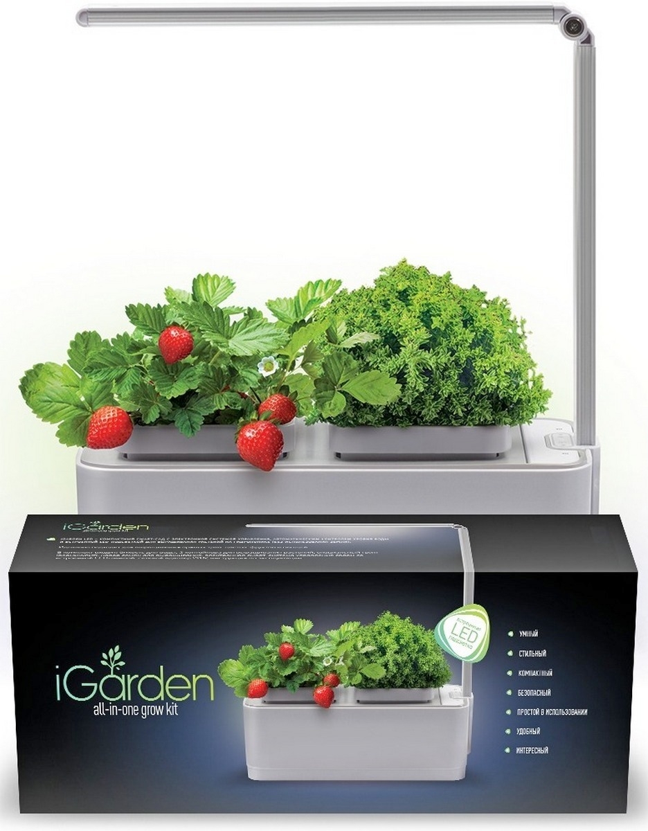 Фото Компактный смарт-сад Назад К Истокам iGarden LED с подсветкой