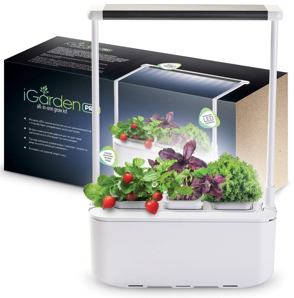 Фото Компактный смарт-сад Назад К Истокам iGarden PRO с подсветкой