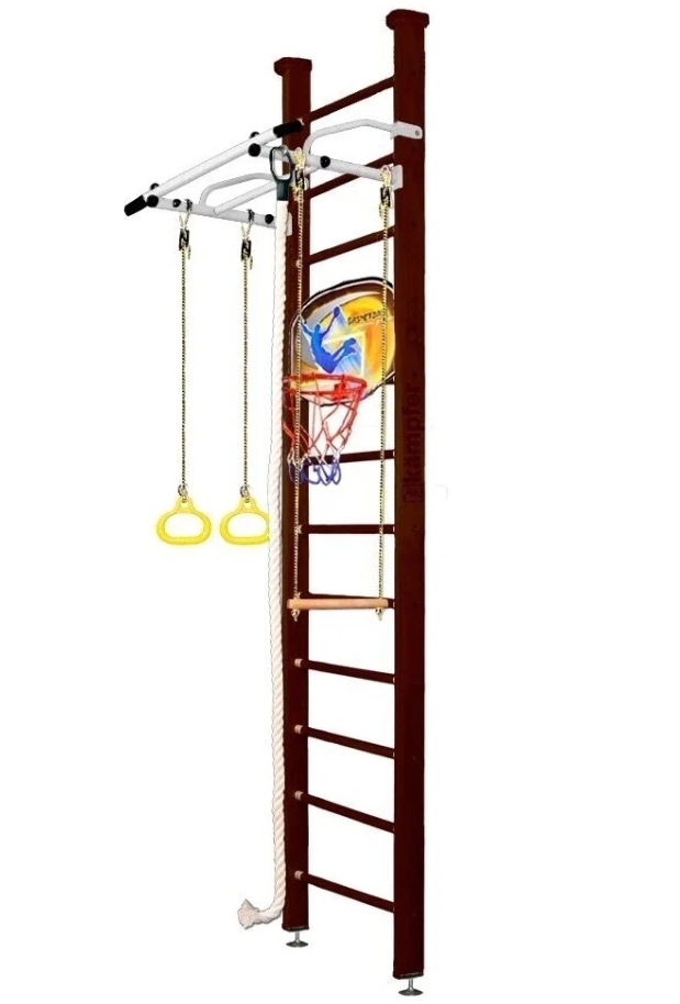 Фото Домашний спортивный комплекс Kampfer Helena Ceiling Basketball Shield - шоколадный, белый антик (3 м)