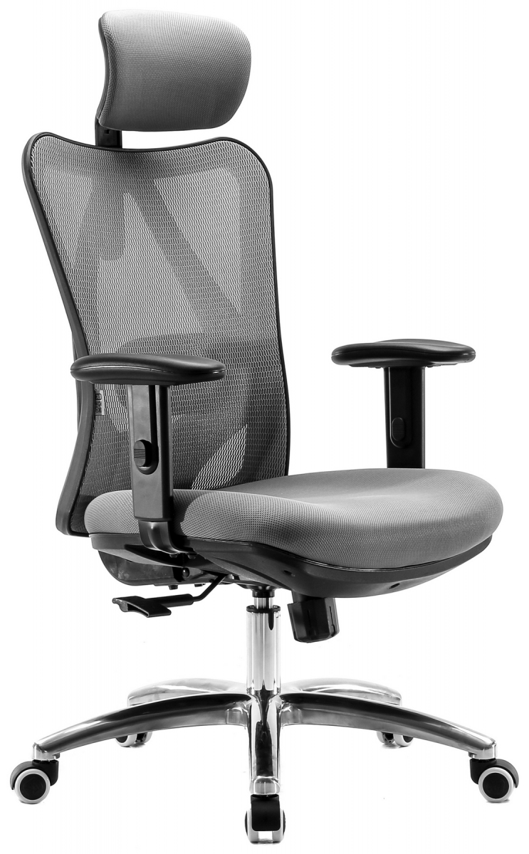 Фото Эргономичное офисное кресло Falto Viva (серое, каркас черный)