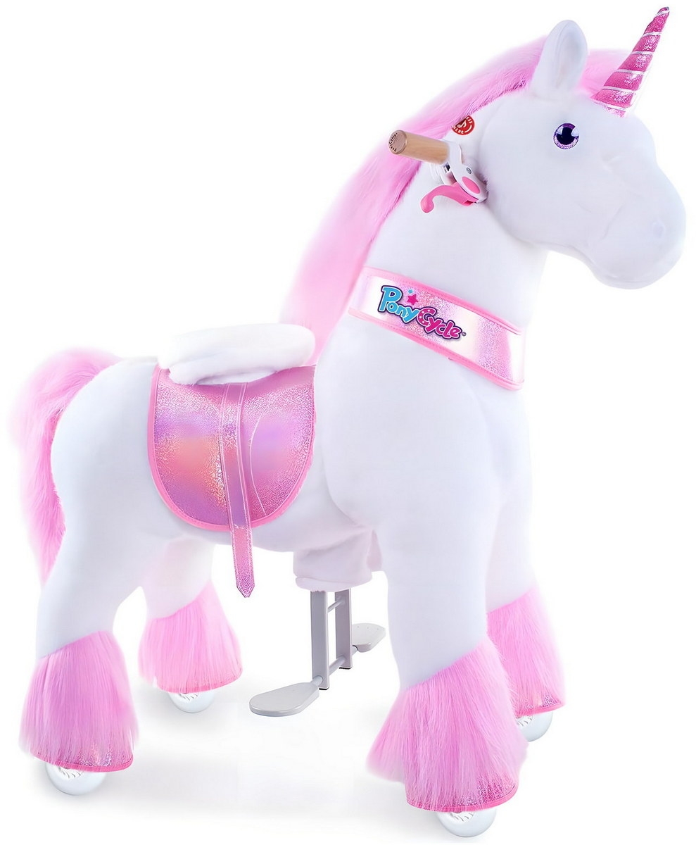 Фото Поницикл средний Ponycycle Единорог озвученный с ручным тормозом - розовый