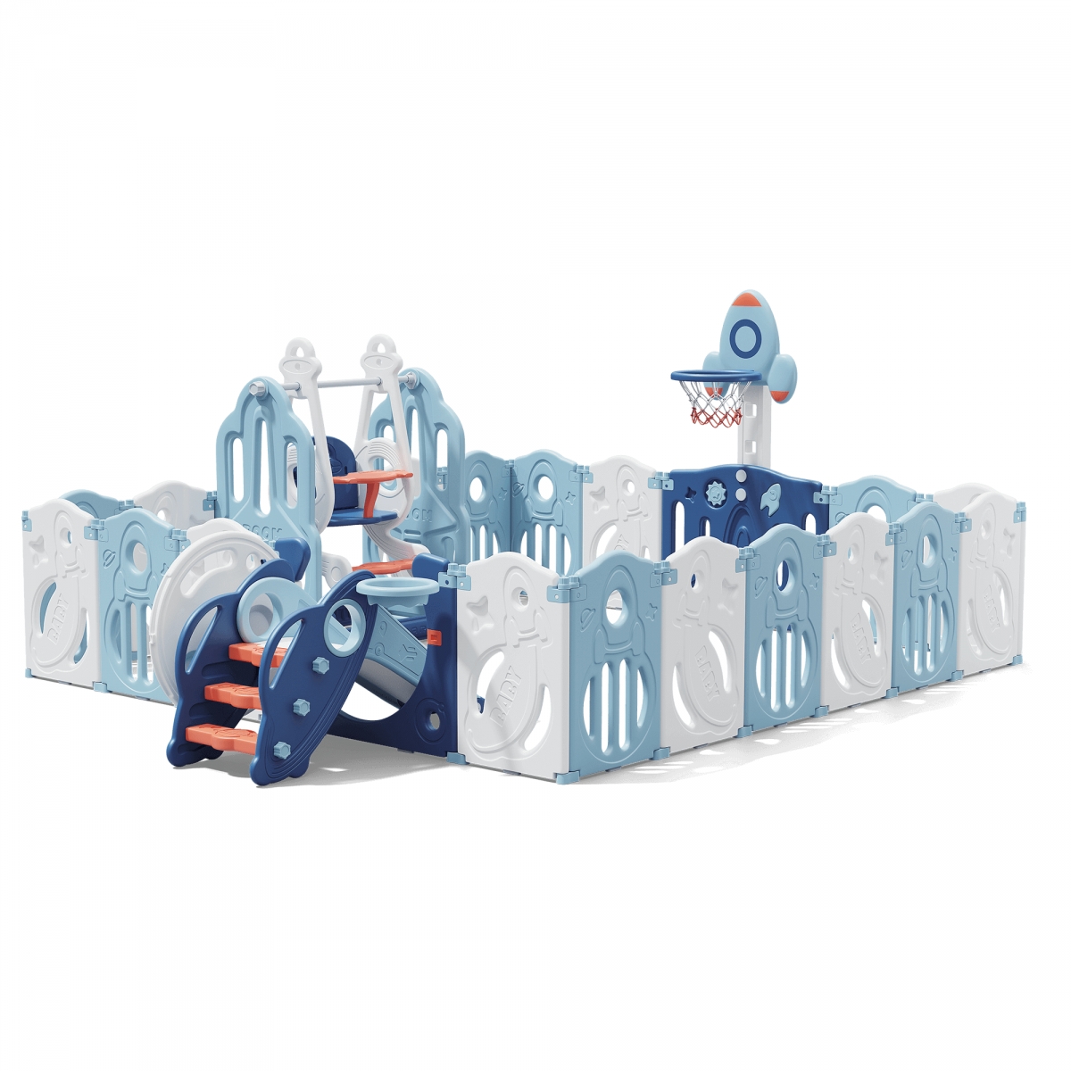 Фото Манеж Unix Kids Supreme Space 160x160 см - Blue