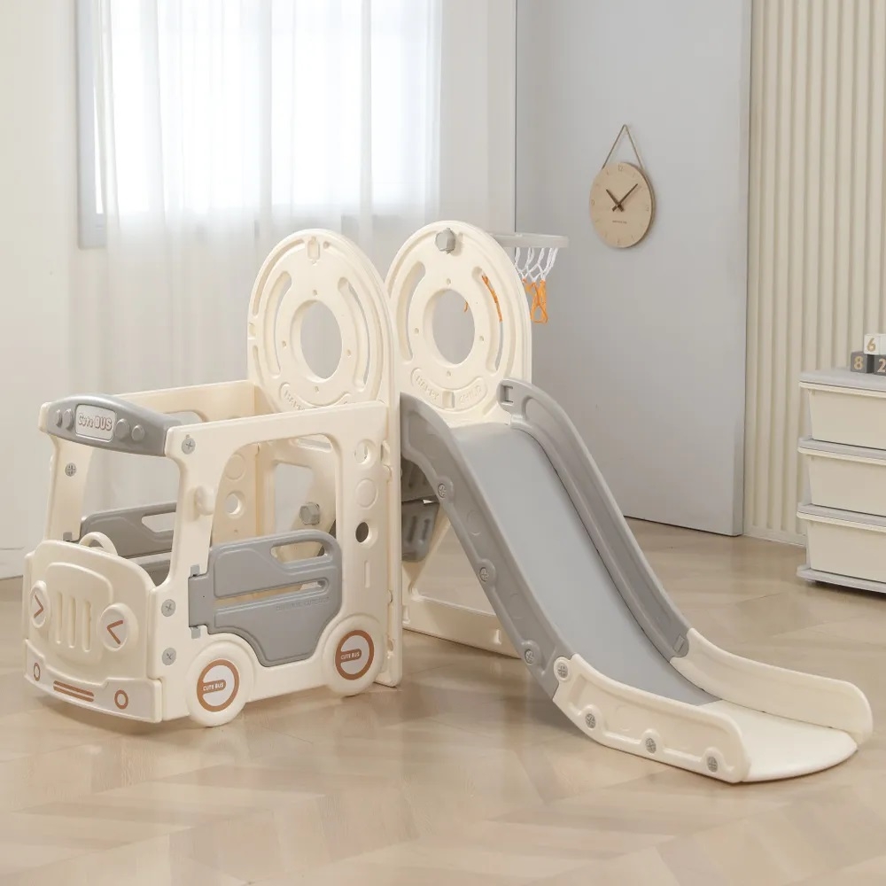 Фото Игровой комплекс с горкой Unix Kids Bus (Grey)