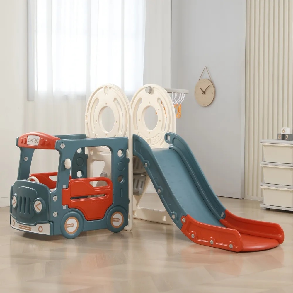 Фото Игровой комплекс с горкой Unix Kids Bus (Red)