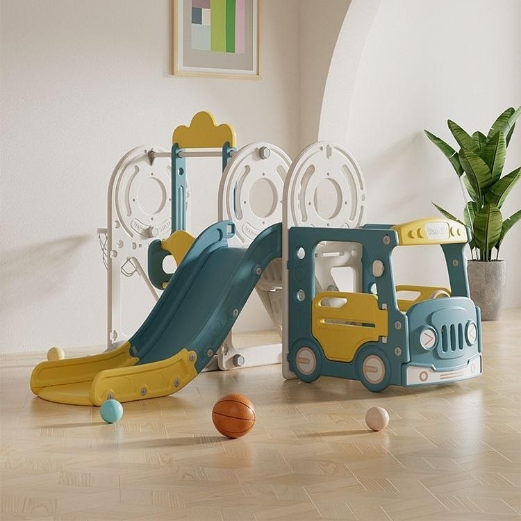 Фото Игровой комплекс с горкой и качелями Unix Kids Bus (Yellow)