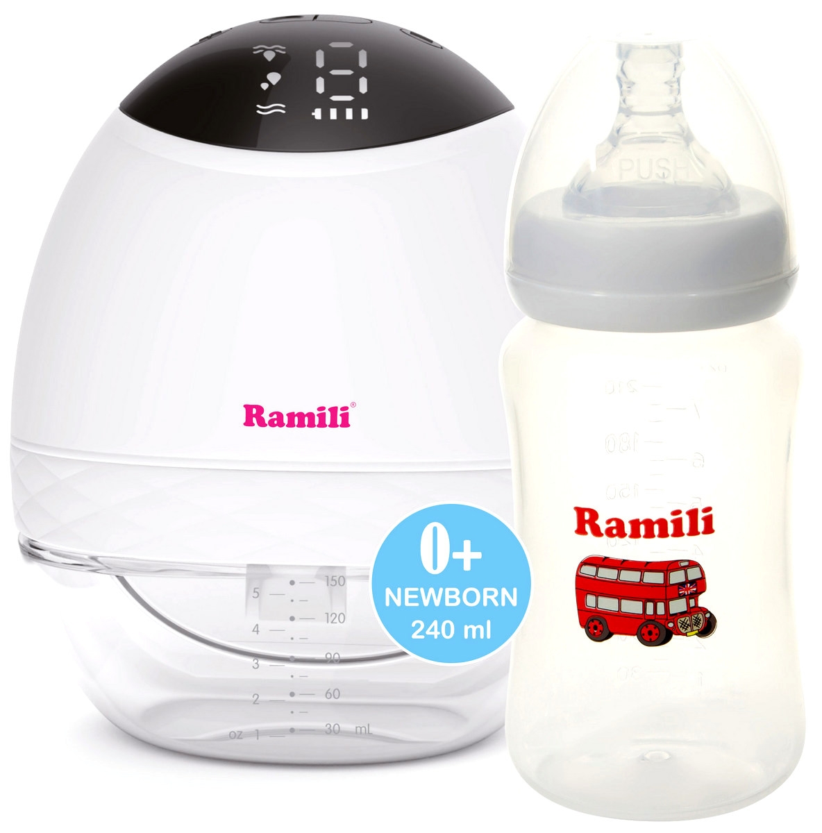 Фото Двухфазный электрический молокоотсос Ramili SE500 с бутылочкой 240 мл