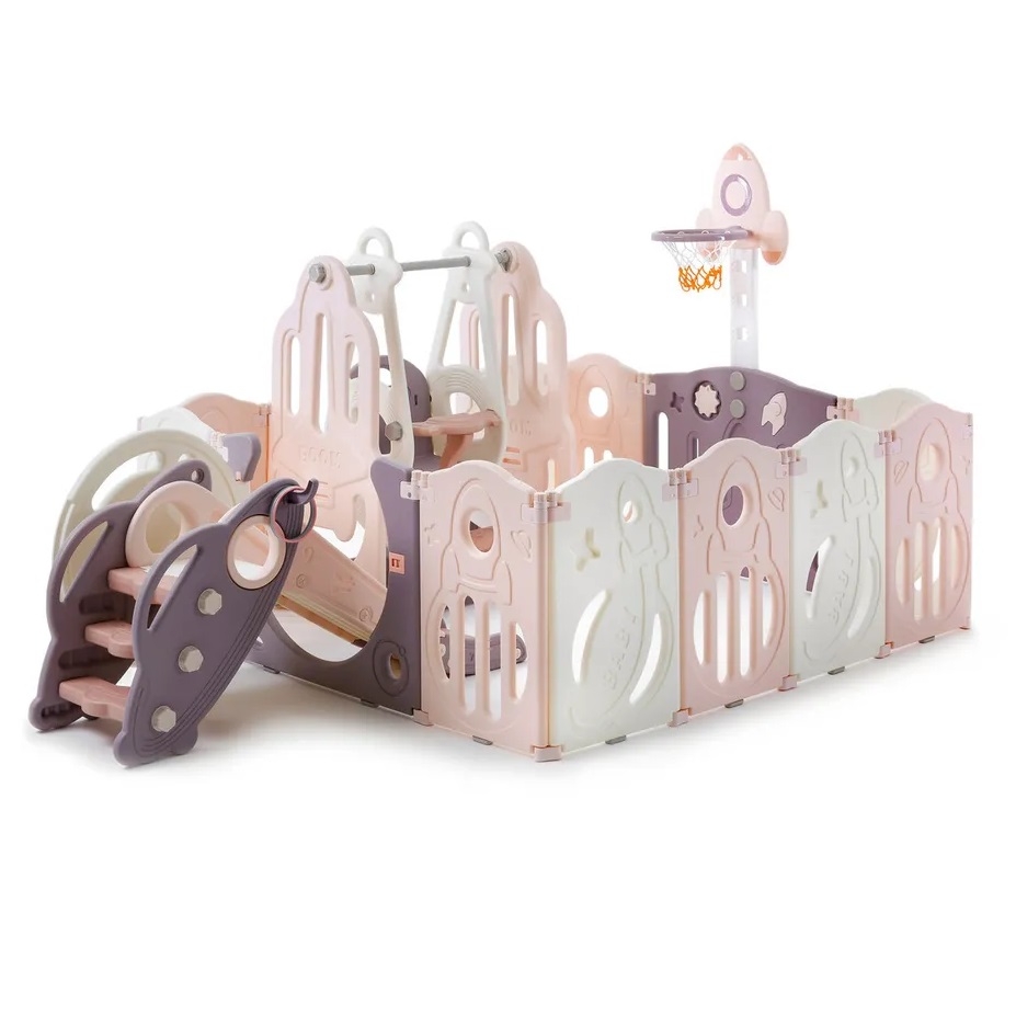 Фото Манеж Unix Kids Supreme Space 160x160 см с качелями - Rose