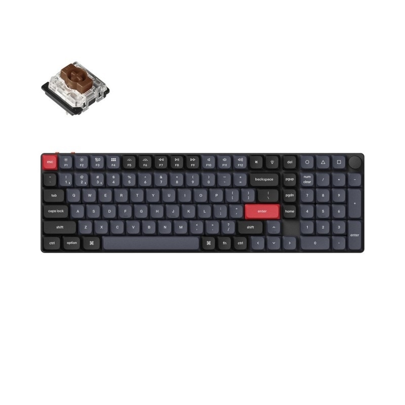 Фото Беспроводная клавиатура QMK Keychron K17 Pro - 103 клавиши (Knob, Hot-Swap, Gateron low profile Brown Switch)