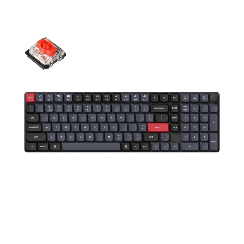 Фото Беспроводная клавиатура QMK Keychron K17 Pro - 103 клавиши (Knob, Hot-Swap, Gateron low profile Red Switch)