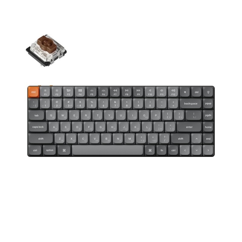 Фото Беспроводная ультратонкая клавиатура QMK Keychron K3 Max - 84 клавиши (RGB-подсветка, Gateron Brown Switch)