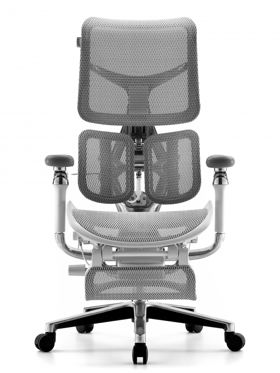 Фото Эргономичные офисное кресло Sihoo Doro S300 с подножкой (белое, каркас светлый)