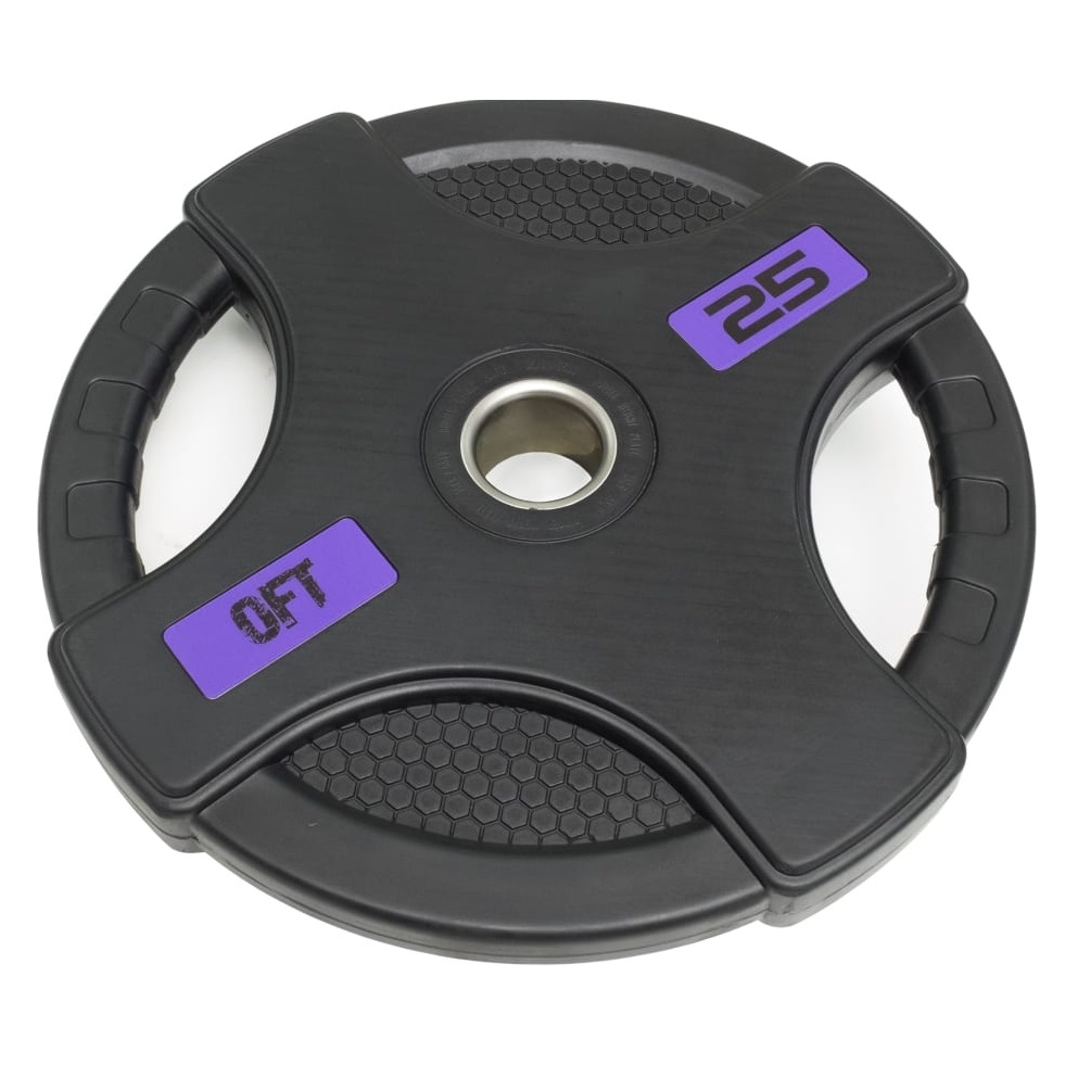 Фото Диск олимпийский обрезиненный Original FitTools FT-2HGP-25 с двумя хватами 25 кг - черный