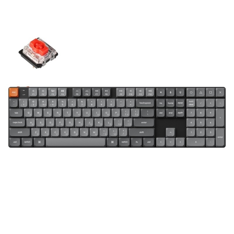 Фото Беспроводная механическая клавиатура QMK Keychron K5 Max (108 клавиш, Hot Swap, RGB-подсветка, Gateron Red Switch)